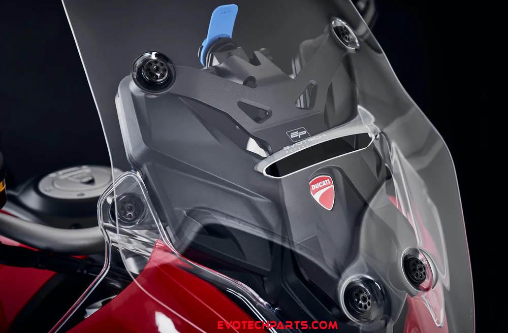 Ducati Multistrada V4 RS from 2024 / Pikes Peak from 2022 Quad Lock compatible sat nav holder from Evotech Performance